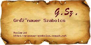 Grünauer Szabolcs névjegykártya